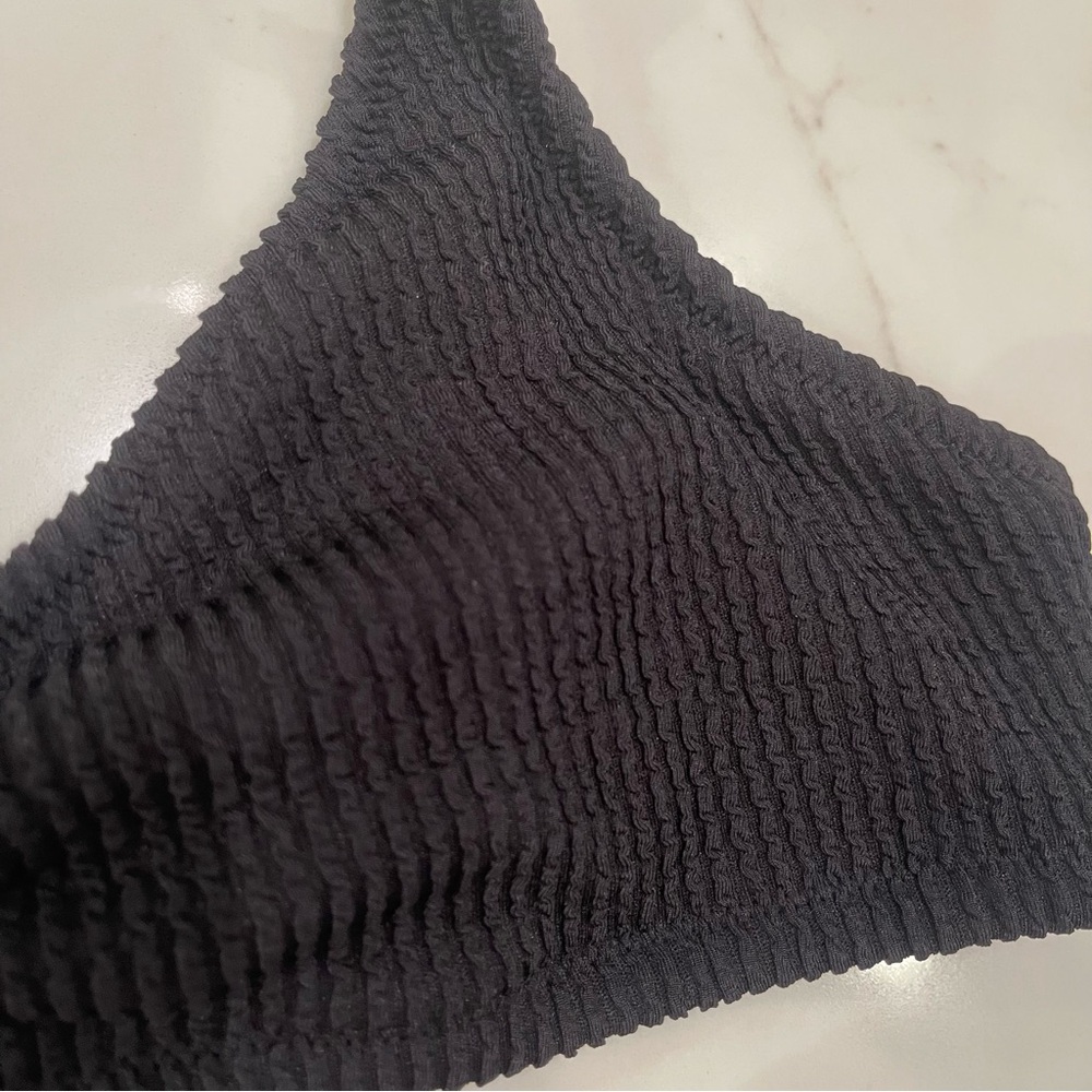 Aerie Black Ribbed Halter Bikini Top - Picture 4 of 11